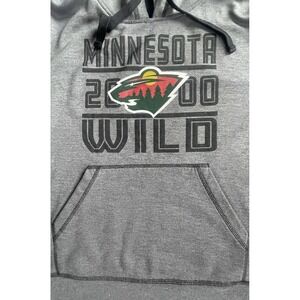 MN Wild Vtg 2000 Franchise Year Hoodie S Gray‎ Black Contrast Stitch NHL Y2K HTF